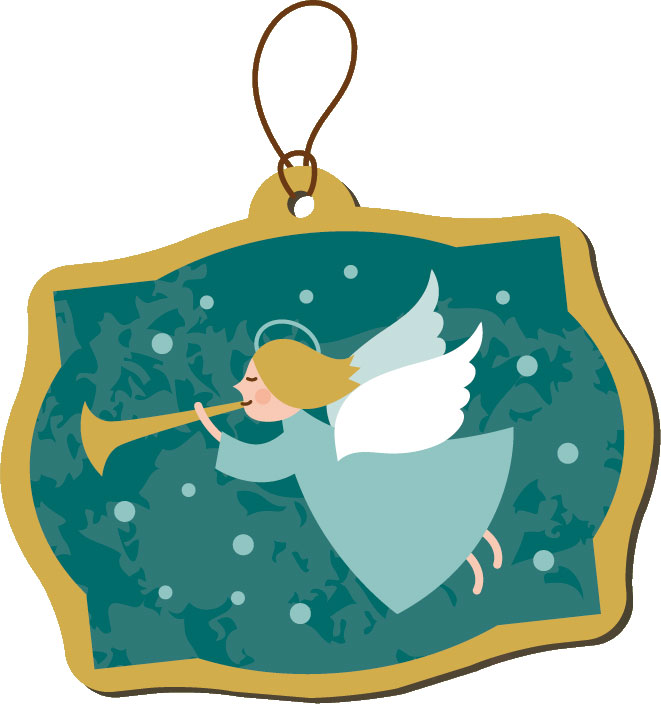 クリスマスのイラストno 165 天使のプレート 無料のフリー素材集 花鳥風月