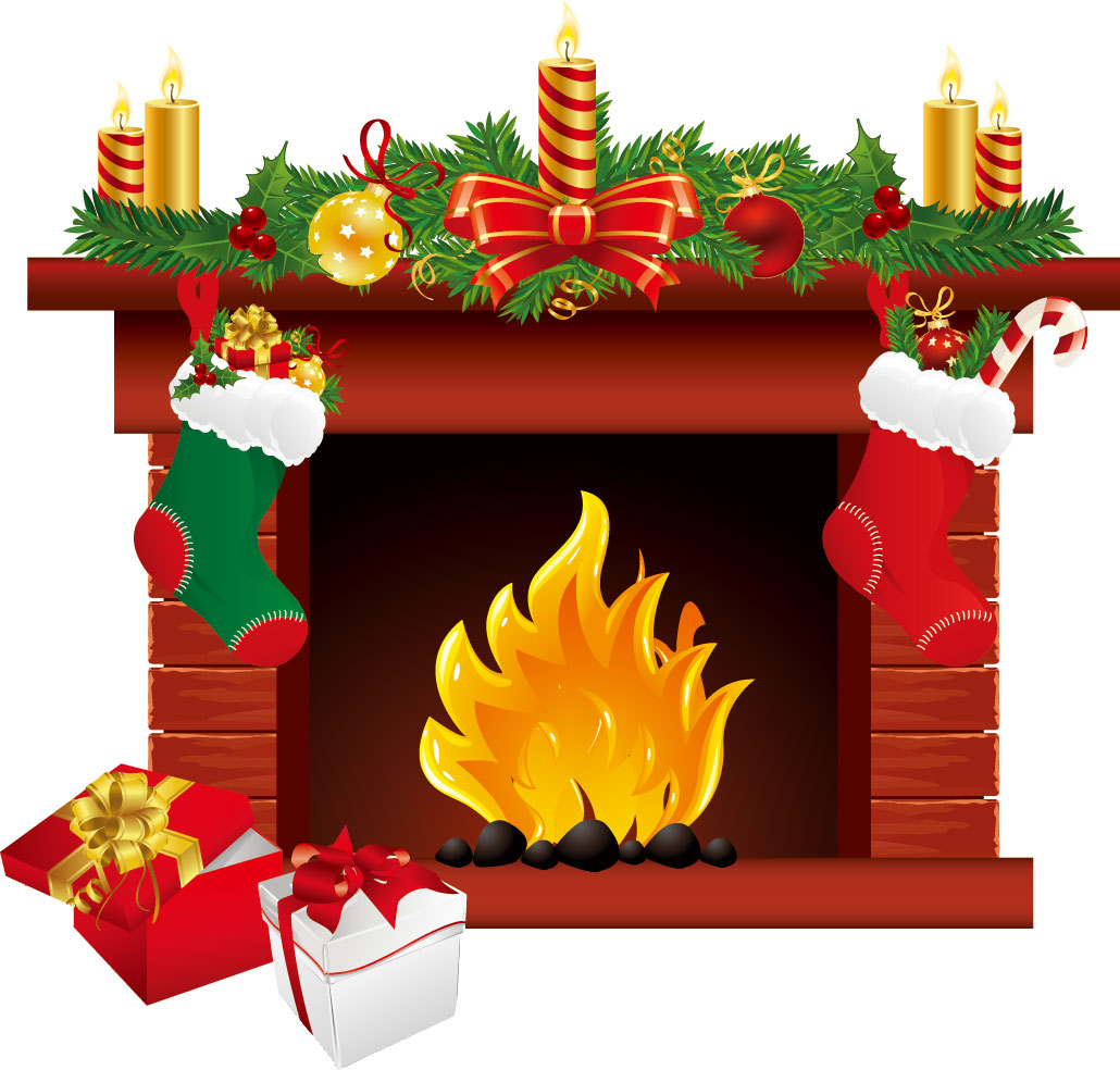 クリスマスのイラストno 168 暖炉 飾り プレゼント 無料のフリー素材集 花鳥風月
