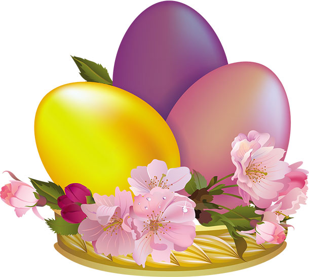 ４月のイラストno 038 卵とピンクの花 無料のフリー素材集 花鳥風月
