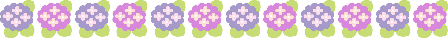６月のイラストno 0 横線 あじさいの花 無料のフリー素材集 花鳥風月