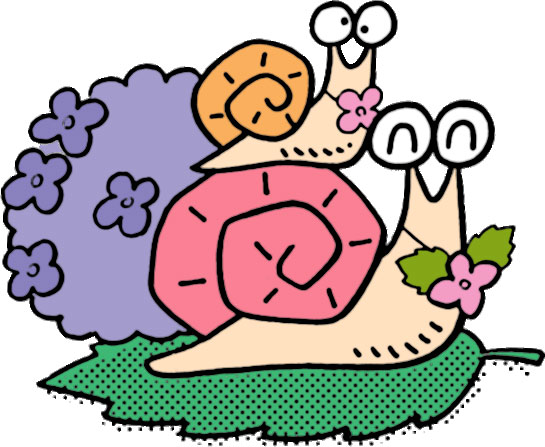 ６月のイラストno 064 カタツムリ親子 無料のフリー素材集 花鳥風月