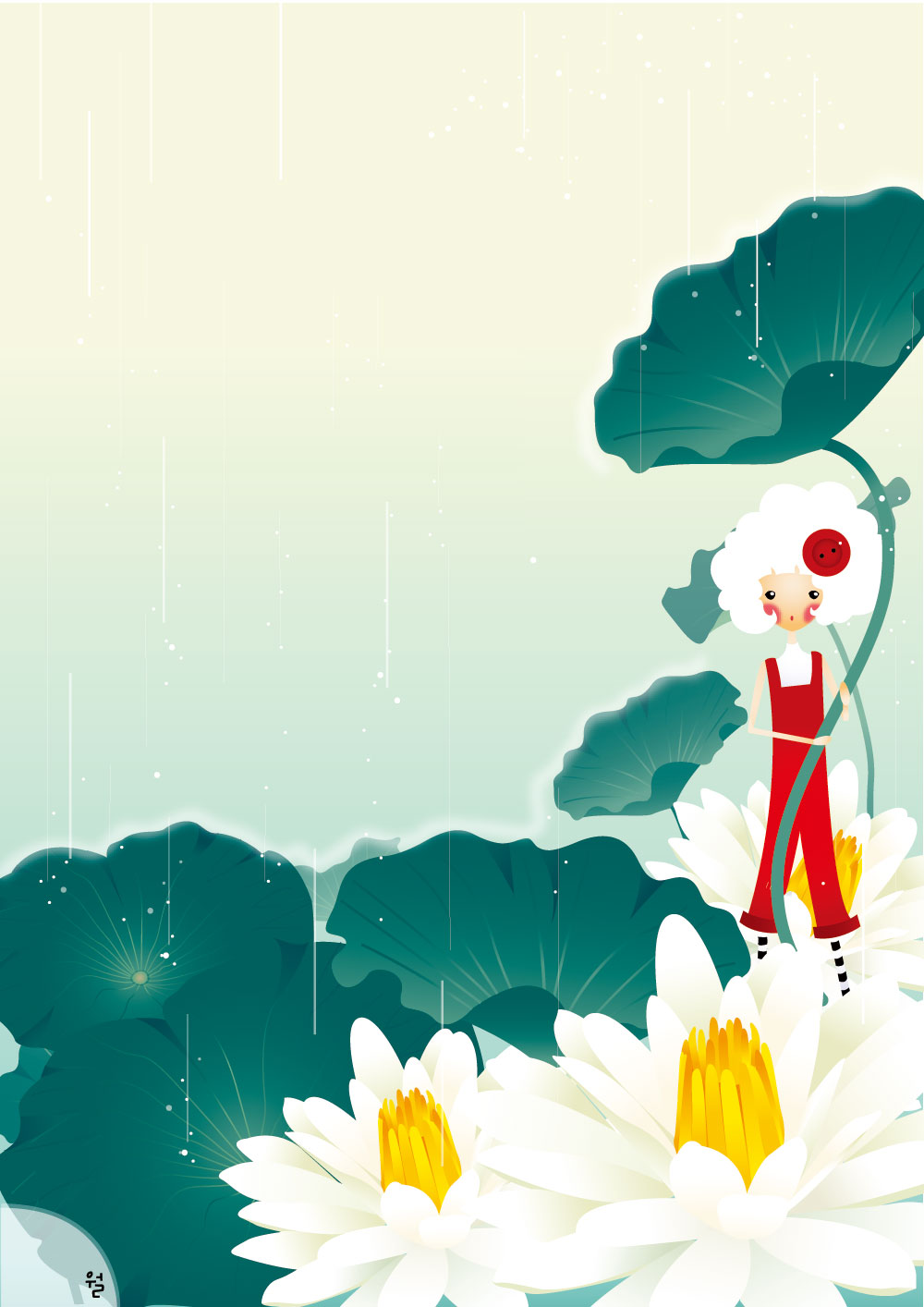 ６月のイラストno 013 蓮の花の妖精 無料のフリー素材集 花鳥風月