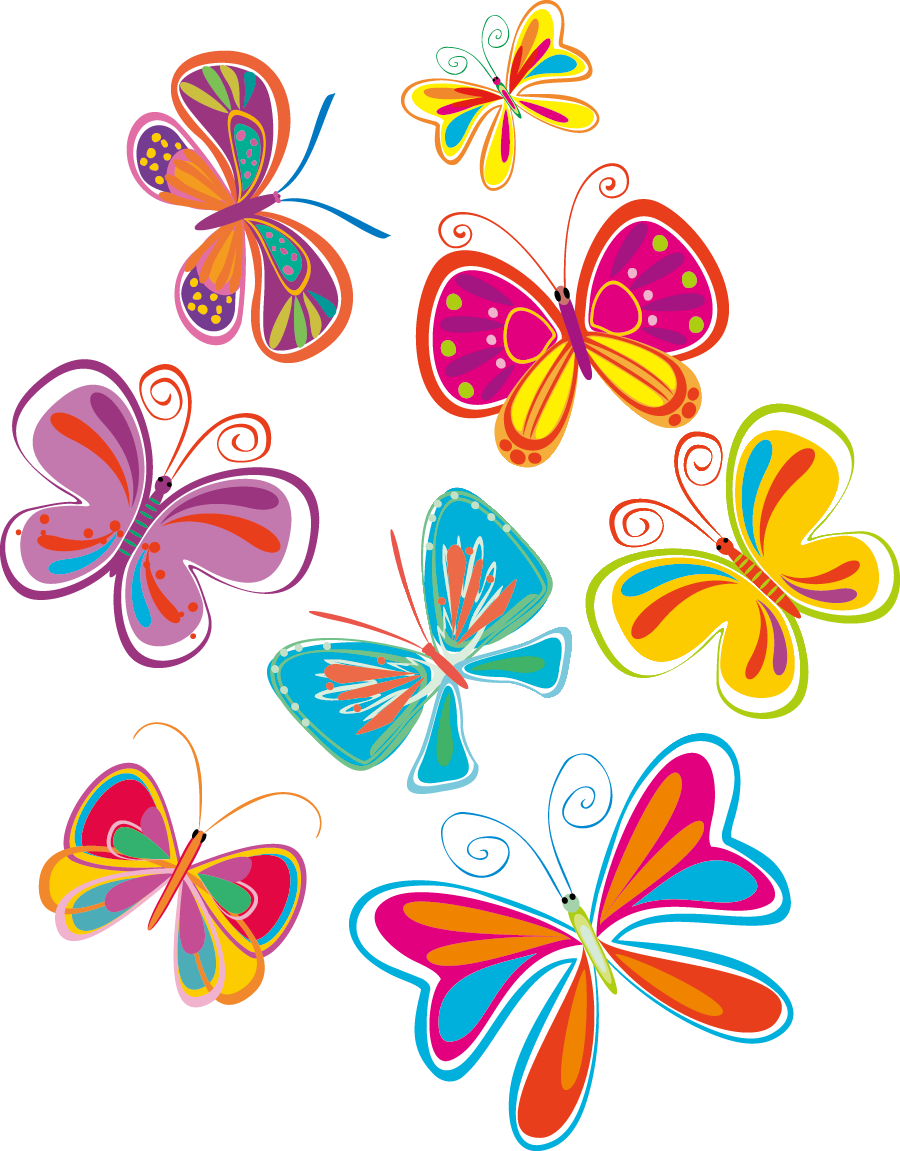春のイラストno 0 カラフルな蝶々 無料のフリー素材集 花鳥風月