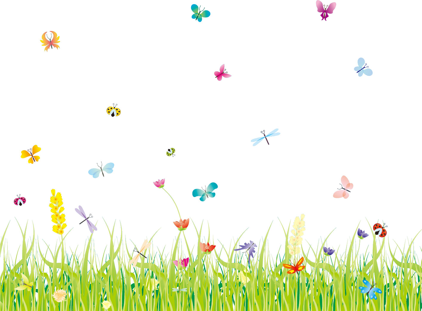 春のイラストno 113 草花と虫たち 無料のフリー素材集 花鳥風月