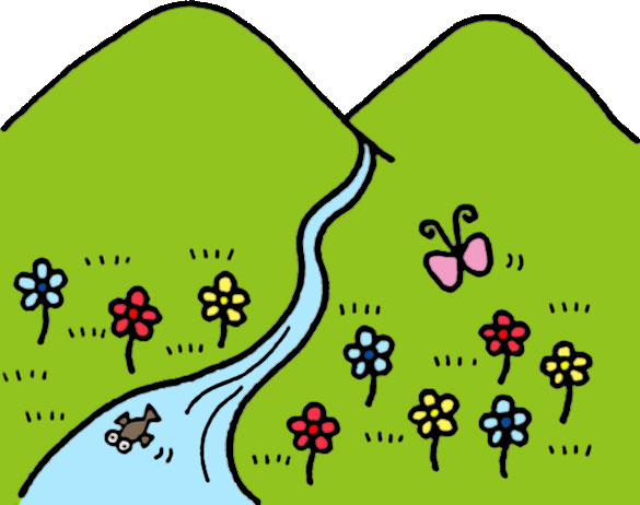 春の画像サンプル-春の小川