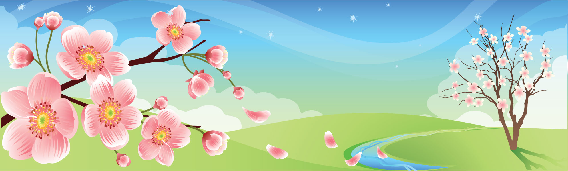 春のイラストno 125 舞い散る桜 無料のフリー素材集 花鳥風月