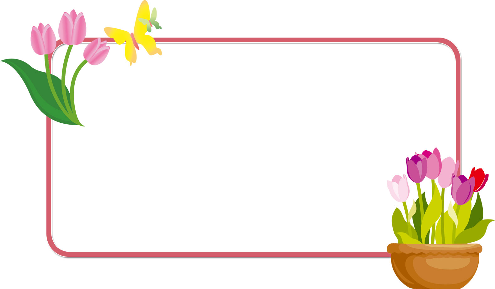 春のイラストno 1 フレーム チューリップ 無料のフリー素材集 花鳥風月