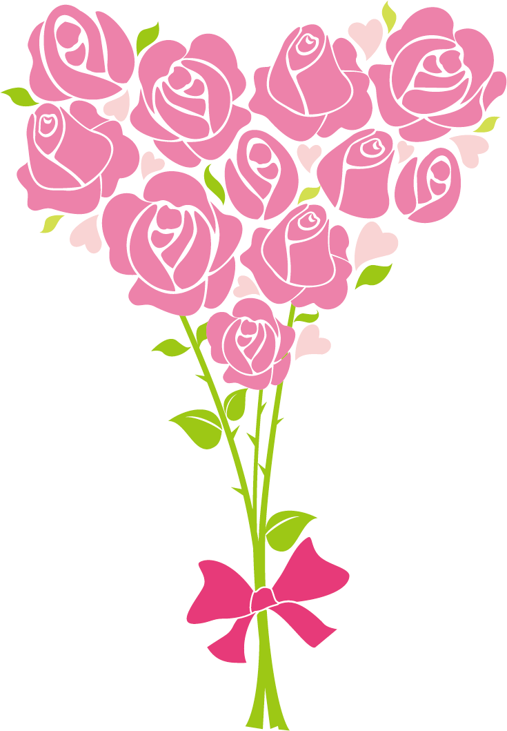 夏のイラストno 276 バラの花束 ポップ 無料のフリー素材集 花鳥風月