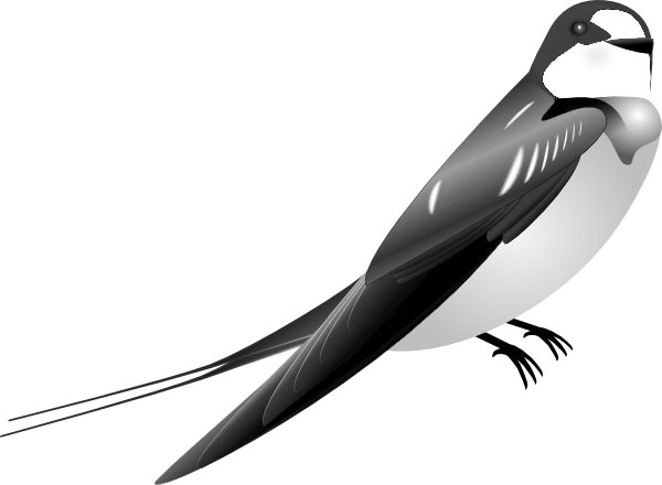 夏のイラストno 251 ツバメ 白黒 無料のフリー素材集 花鳥風月