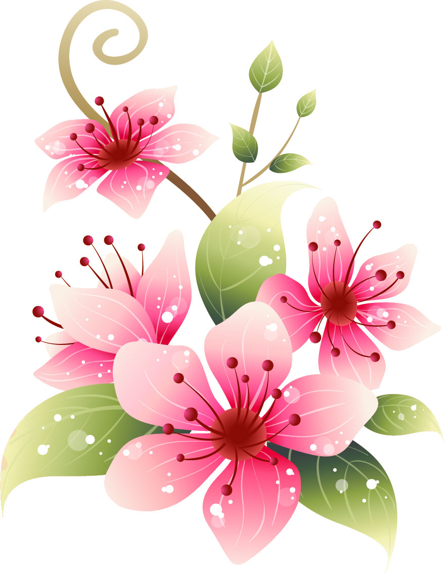 夏のイラストNo.299『ユリの花・ピンク』／無料のフリー素材集【花鳥風月】