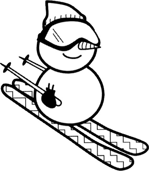 冬の画像サンプル-スキーをする雪だるま