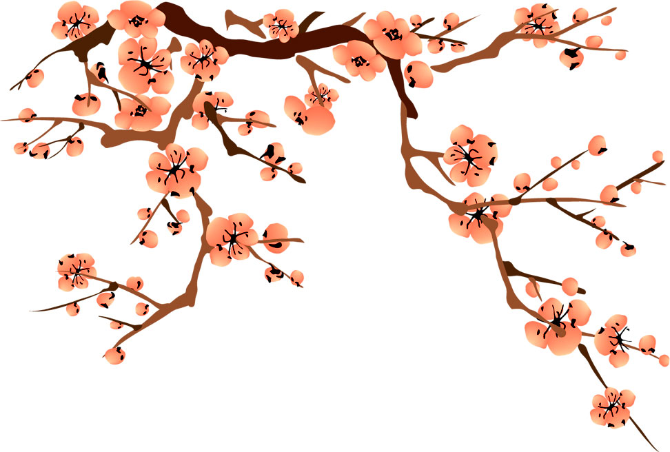 冬のイラストno 069 梅の花 水彩画風 無料のフリー素材集 花鳥風月
