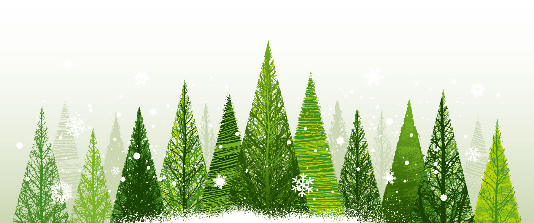 冬の画像サンプル-雪降る針葉樹林