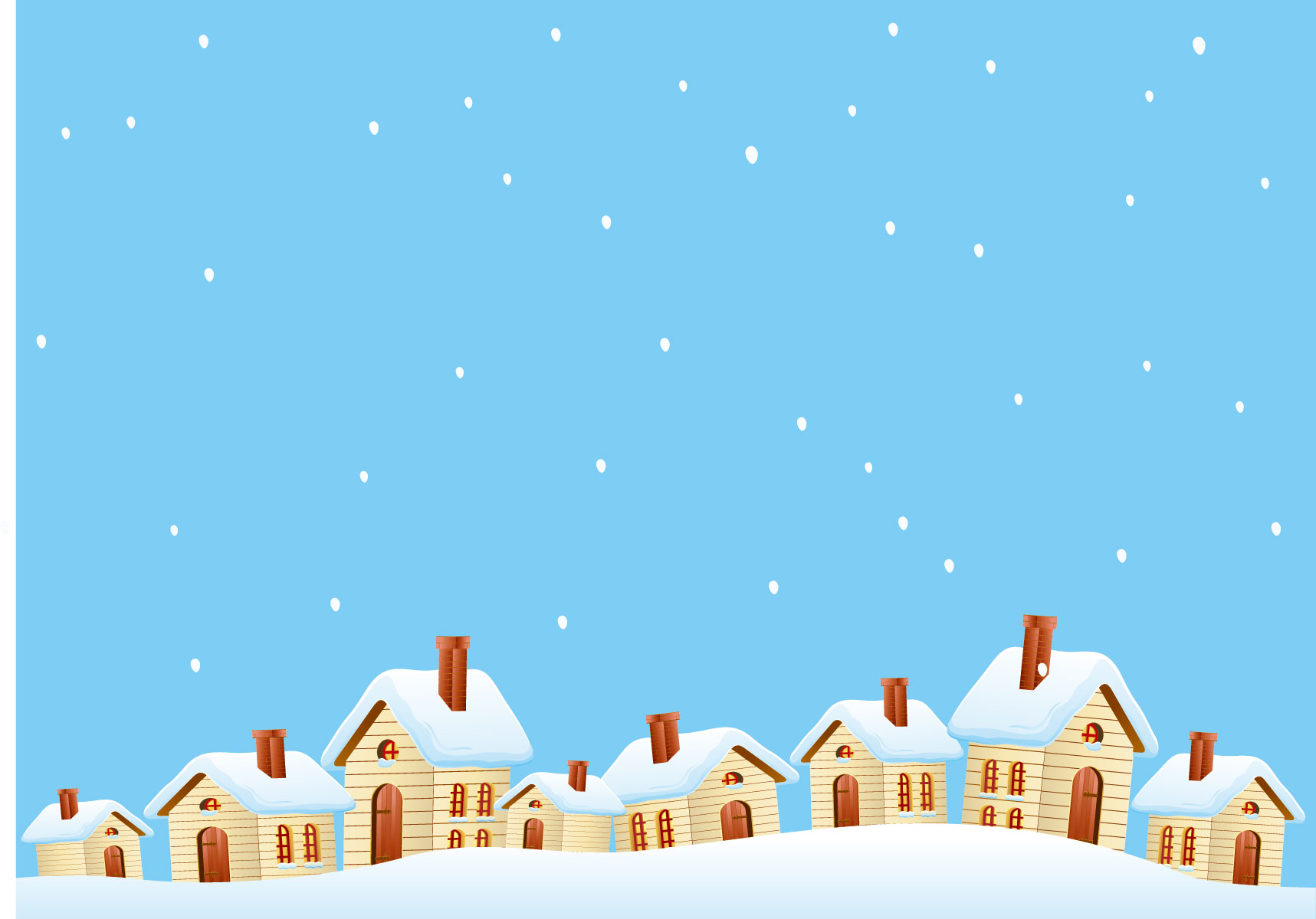 冬の画像サンプル-雪積もる家々