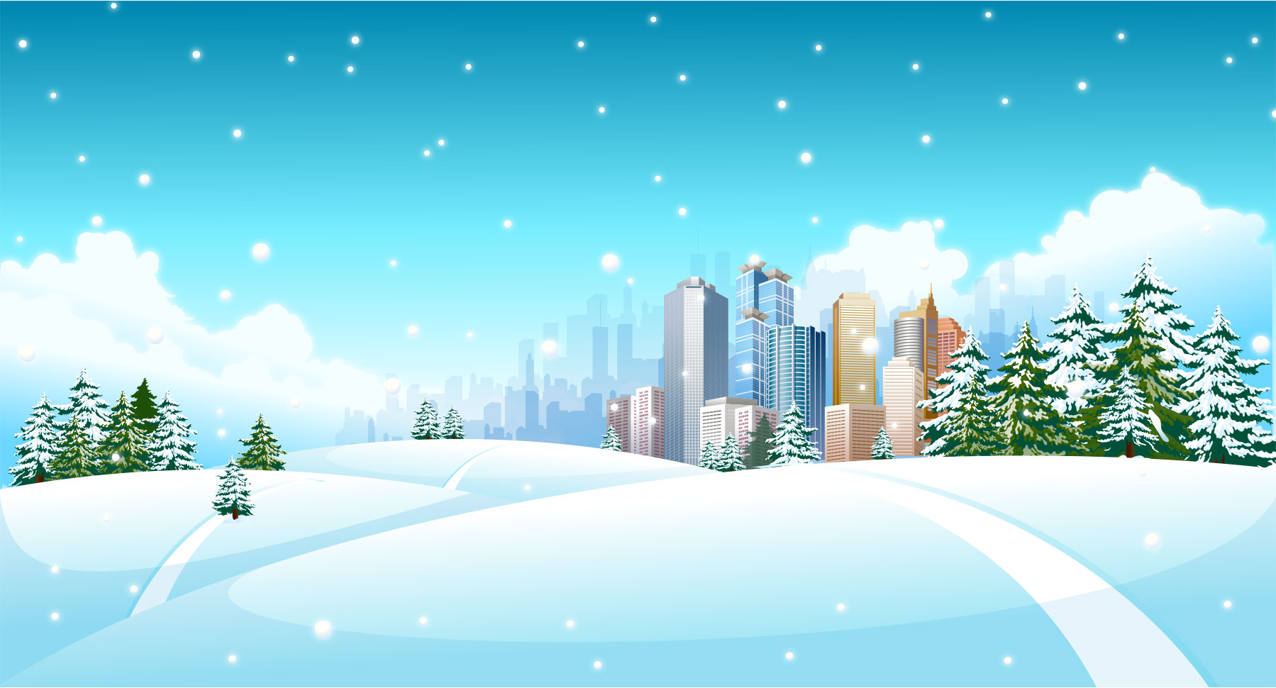 冬の画像サンプル-雪降る都会