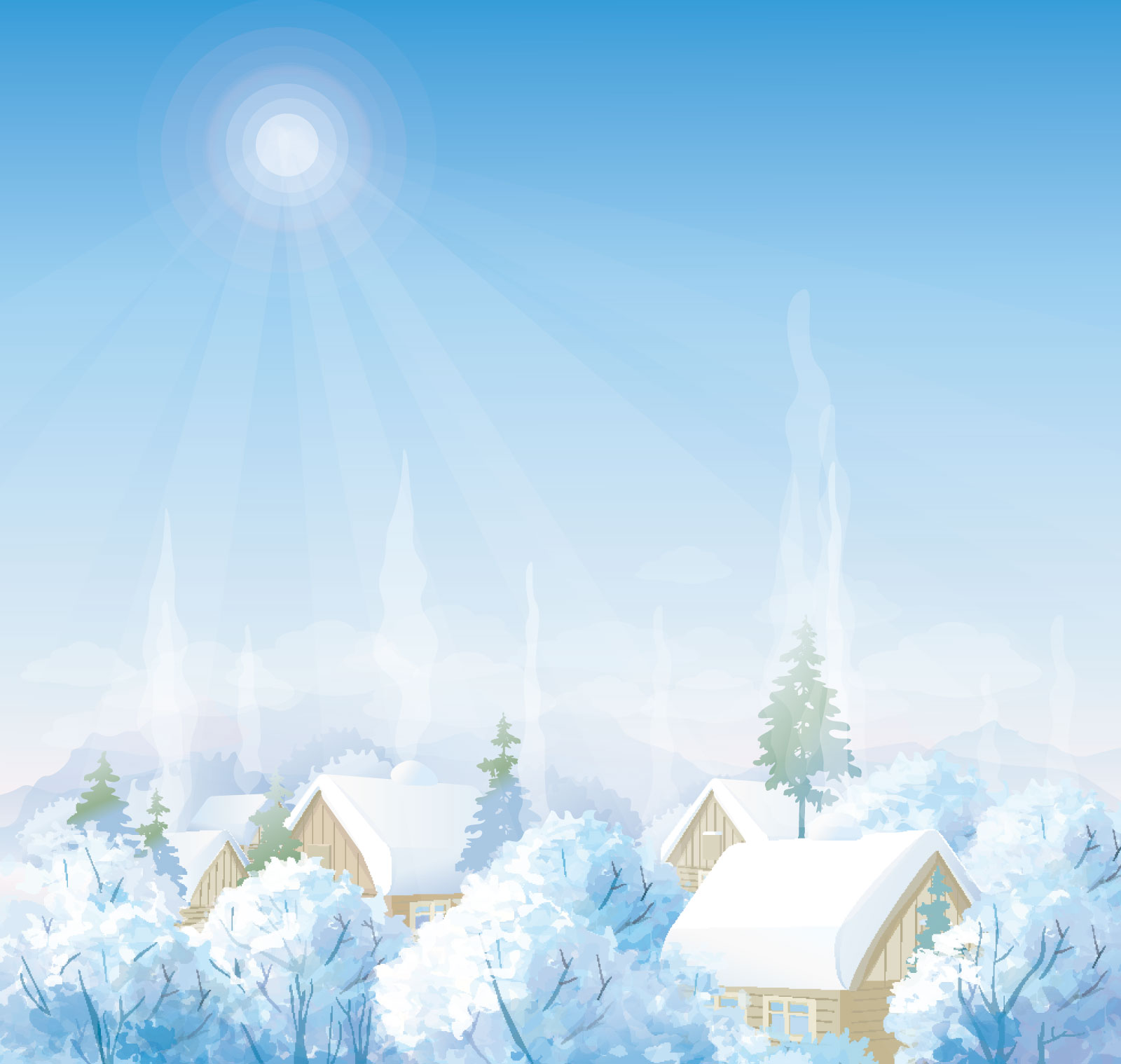 冬の画像サンプル-雪国の朝