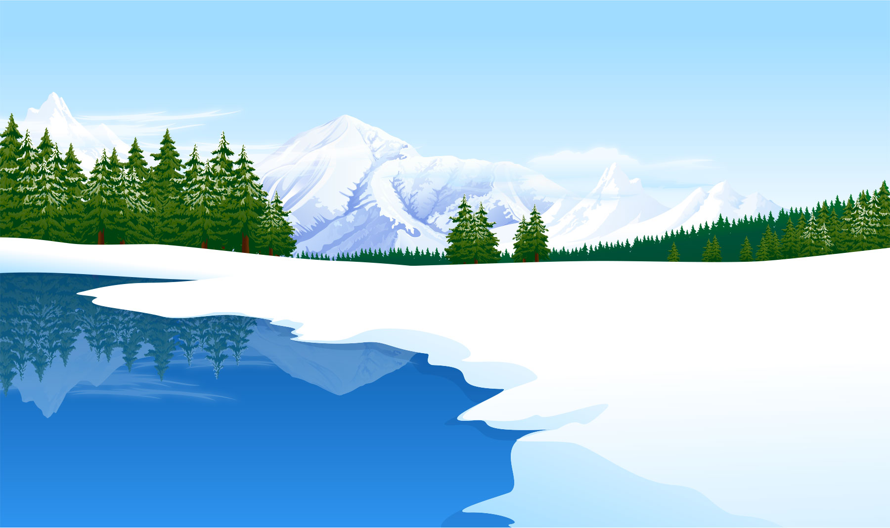 冬の画像サンプル-雪の湖