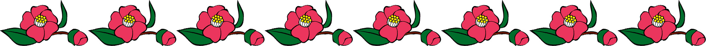画像サンプル-横線：ツバキの花