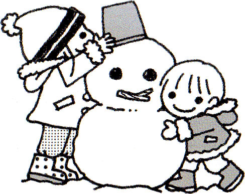 冬の画像サンプル-雪だるまを作ろう